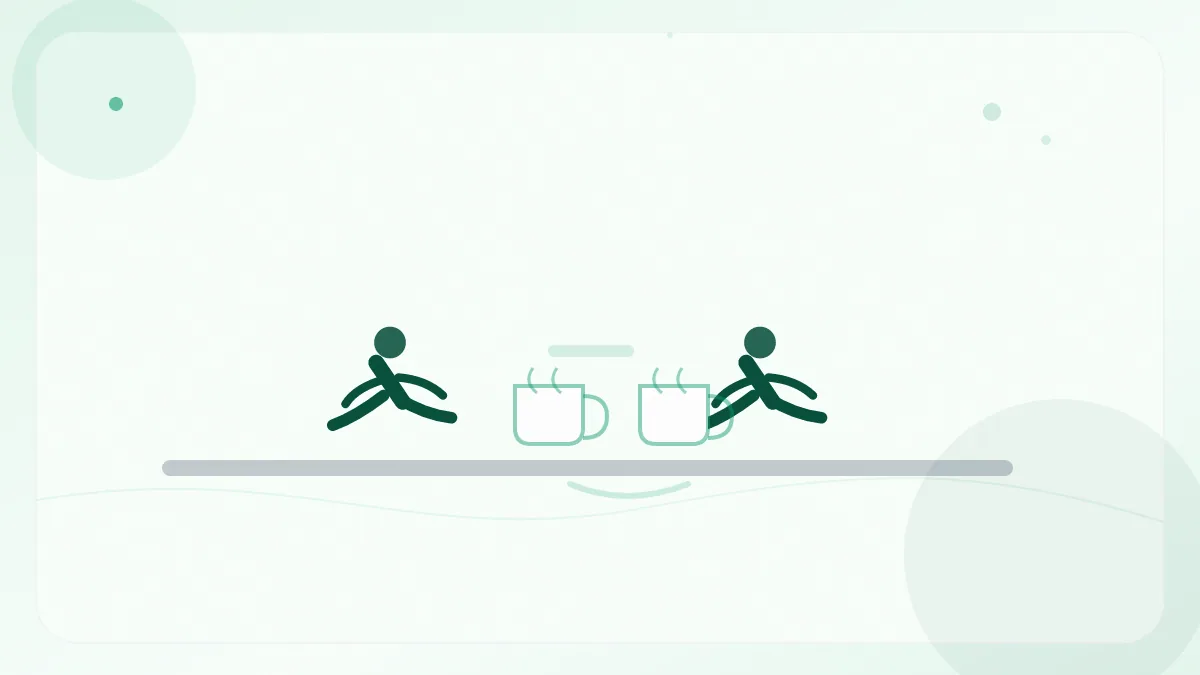 A person sitting alone at a cafe table for two, the opposite chair empty and one cup untouched.